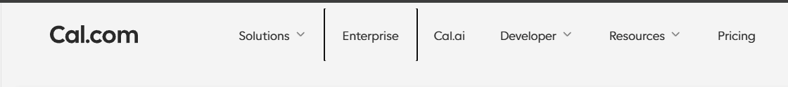 main navigation item "Enterprise" highlighted as the first item "Solutions" was skipped over when pressing Tab